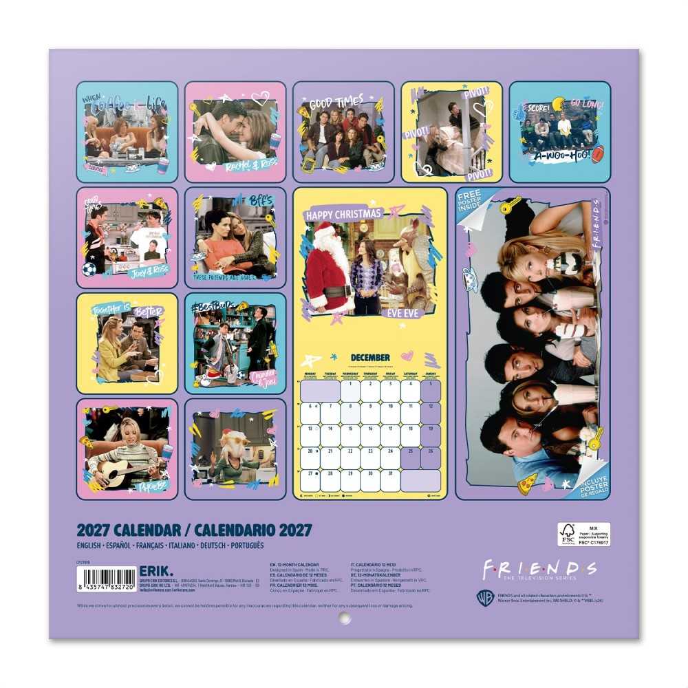 Grupo Erik Friends - 2027 30X30 Calendar - Multicolours